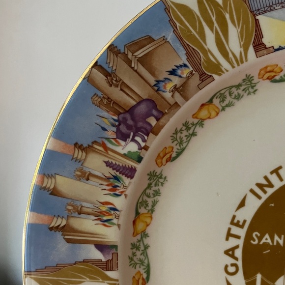 1939 World’s Fair Golden Gate Int’l Exposition Plate Homer Laughlin Art Deco - Picture 3 of 16